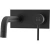 Parama Rubinetto per il Bagno Miscelatore Monocomando per Lavabo ad Incasso interamente in Ottone con finitura a Muro Nero Opaco Design Tondeggiante Moderno per Scarico Automatico modello Ava