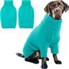 IECOii Maglione per cani extra large per cuccioli maschi e femmine, maglione caldo autunnale per cani di Natale, capi invernali tinta unita per pitbull e labrador retriever (verde acqua, taglia XL)