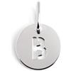 SINGULARU - Mini Medallion Letter. Pendente Iniziale in Argento Sterling con Finitura Placcata Rodio. Combinabile con Collana. Gioielli da Donna. Lettera B