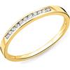 Miore Anello Donna Eternity Fede di Diamanti Diamanti taglio Brillante ct 0.10 Oro Giallo 9 Kt / 375