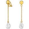 Traveller 114271 - Orecchini a clip con perla barocca, placcati in oro 22 ct