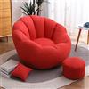 DESHVA Puro Colore Bean Bag Chair Cover, (senza Ripieno) Morbido Cotone Pigro Divano Decorare Mobili per Adulti,Rosso