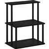 Furinno Turn-N-Tube Scaffale da Cucina a 3 Livelli Senza Attrezzi, Legno ingegnerizzato, Americano/Nero