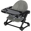 Bebeconfort Moly, Alzasedia per Bambini 6 mesi-3 anni, 9-15 kg, Rialzo da Tavolo Portatile Leggero, Seggiolone Phieghevole da viaggio, Chiusura Compatta, 3 Altezze, 3 Posizioni Vassoio, Tinted Grey