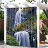 Hiseng Tende Gazebo per Esterno Impermeabili, Motif Cascata 3D Tende da Esterno con Occhielli Tenda per Balcone Idrorepellente 1 Pezzo Tenda Oscurante Termica (132x182cm,Ruscello di Montagna)