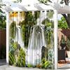 Hiseng Tende Gazebo per Esterno Impermeabili, Motif Cascata 3D Tende da Esterno con Occhielli Tenda per Balcone Idrorepellente 1 Pezzo Tenda Oscurante Termica (132x160cm,Giungla Verde)