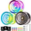 MAGICYOYO K2 Crystal Yoyo 3 pezzi - Responsive Yoyo per bambini Dual Purpose Professional Trick Jo-Jo, non reagisce per adulti - con cuscinetto, 18 corde, 3 sacchetti