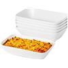 XINLTC Set di 6 Pirofile da Forno in Ceramica, Teglia da Forno Rettangolare, Stampi in per Cottura Smaltata per Torte, Lasagne, Bianco, 18x11x4cm