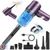 YUEJIDZ Mini Aspirapolvere per Auto, 9000Pa Potente Aspirabriciole Portatile Aspirapolvere Senza Fili Ricaricabile 120W 12V Leggero per Peli di Animali Domestici Veicolo Casa Ufficio, Viola