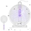 WT Wisdom Together WT Racchetta Zanzare Elettrica,Pieghevole racchetta mosche elettrica con base di ricarica USB, protezione Maglia a 3 Strati, per Casa Giardino Campeggio Interni ed Esterni, bianca