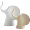 DRW Elefanti Design Moderno Set di 2 Figure in ceramica 22x13x29 cm Grande