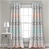 Lush Decor Set di tende con motivo a righe e elefanti, per soggiorno, sala da pranzo, camera da letto (coppia), 132 cm di larghezza x 213 cm di lunghezza, turchese e rosa