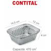 CONTITAL R28L | Teglia Forno Usa e Getta, Vaschette Alluminio 1 Porzione | Contenitori Monouso per Alimenti, Vassoi Alluminio Take Away Box | Teglie per Microonde, 6 Pezzi