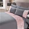 Sienna Set di biancheria da letto con copripiumino e federa, in velluto riccio, colore: grigio argento, per letto matrimoniale