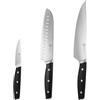 MasterChef Set Coltelli da Cucina Professionali, Set di Coltelli Chef, Santoku e Spelucchino, Acciaio Inox ad Alto Carbonio, Manici Tripli Rivettati, Codolo Pieno con Bolster, 3 Pezzi