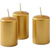 Cereria Di Giorgio - 12 Candele Cero - Diametro 4 cm Altezza 7 cm - Colore Oro - Durata 12 Ore - Non profumate