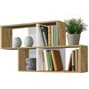 FMD furniture 270-001E - Mensola da parete in legno di quercia, 100 x 53 x 19,5 cm (L x P x A), rivestimento in melammina