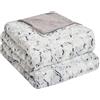 Sienna Coperta reversibile in finta pelliccia per letto o divano, calda, super morbida, 150 x 200 cm, colore: bianco e grigio