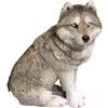Sandicast Large Life Size Gray Wolf Sculpture, White, Mid Size
