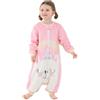 HAHASHOW Sacco Nanna con Piedini per Bambini 1-3 Anni Manica Lunga Rosa