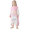 HAHASHOW Sacco Nanna con Piedini per Bambini 1-3 Anni Senza Maniche Rosa