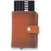 Solo Pelle Portafoglio in pelle a Q con custodia integrata per 15 carte + banconote, custodia per carte di credito con RFID, Cognac Braun Burned, Taglia unica, Porta carte di credito
