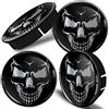 SkinoEu 4 x 60mm Coprimozzi Coprimozzo Universale Copricerchi Tappi per Ruote Tappi di Cerchioni Tappi di Copertura Senza Logo Teschio Skull Silver C 92