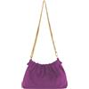 modamoda de - T259 - Mini borsa a tracolla X-Small in ital. pelle, Pelle scamosciata viola, xs