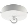 ElekTek Rosone da soffitto piatta con diametro 100 mm con staffa cinturino e gancio. Ideale per accessori a sospensione e lampadari. Finiture metalliche verniciate a polvere Bianco Brillante