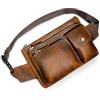 Handadsume Spessore Cavallo Pazzo Cuoio Escursionismo Equitazione Viaggio Outdoor Belt Bag Fanny Waist Pack Piccola Borsa Del Telefono Cellulare Per Gli Uomini Donne 380 (386 Marrone)