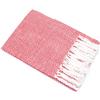 Shiwaki Set di 2 strofinacci in cotone, 38 x 61 cm, a righe ondulate, con nappa, per mani, viso, capelli, palestra, yoga, tè, cucina, bagno, colore: rosso
