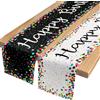 PIWOSGOL 2 pezzi runner da tavola per compleanno, runner colorato, tovaglia in lino Buon Compleanno, decorazione da tavola per feste di compleanno per bambini, ragazze, ragazzi, 180 x 33 cm