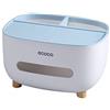 MHTECH Scatola per fazzoletti in PVC, multifunzione, portapenne, porta telecomando, scatola portaoggetti, scatola per fazzoletti cosmetici (blu-1)