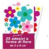 younikat Set di adesivi younikat Fiori 35 piccoli fiori | adesivi Flower-Power per scooter, bici, laptop, telefono, adesivi per auto | resistente alle intemperie | kfz156