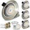 HiBay 4x Faretti LED da Incasso per Cartongesso GU10 220V Bianco Caldo con Lampadina GU10 5W Faretti Led Soffitto in Acciaio Inox Spazzolato Rotondo