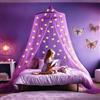 UB-STORE Viola Baldacchino per letto da ragazze con bagliori pre-incollati nelle unicorni scure - Zanzariera con decorazioni per camera Princess - Tenda per camerette per bambini con Luci della Galassia