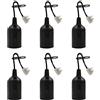 OMIGA 6 Pezzi Portalampada E27 Base Della Lampadina in Plastica con Presa Portalampada per Cantiere/Ristrutturazione/Lavori Portalampade E27 Plastica (Nero)
