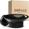 ovimar portasapone Nederlandsoya | con supporto per montaggio a parete | acciaio inox | nero | per foratura | vetro rimovibile per il bagno o la cucina come portasapone da riporre
