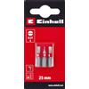 Einhell Accessories Einhell - Punte standard standard, 3 pezzi, 25 mm, slot 4 (cromo vanadio, viti di precisione, buon controllo, anello di colore rosso, attacco C 6.3)