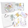 Cantoblanc® Set Regalo Neonato | Corredino Nascita Unisex | Copertina Mussola Bambù 120x120 cm, Asciugamano Cappuccio, 2 Bavaglini, Sonaglino e Biglietto | Baby Shower Maschio Femmina