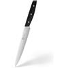MasterChef Coltello da Cucina Professionale per Affetare, Acciaio Inox ad Alto Carbonio, Seghettato, Manici Tripli Rivettati, Codolo Pieno con Bolster, Lama da 20cm
