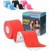 DDGM KinesioTape Professionale 5cm x 5m Idrorepellente Tape Kinesiologico in Cotone Traspirante Latex Free Colla Ipoallergenica Elasticità 140%-160% Cerotto Ginocchio e Articolazioni 1 Roll Rosso