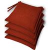 casaviva® Set 4 Cuscini Sedia Arredo Plus con Lacci Effetto Velluto Extra cm 40 x 40 Antimacchia (Rosso Terra di Siena)