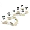 Selve Fermacarte per tapparelle, 40 mm / 28 mm / 13 mm chiuso - Protezione contro insetti / vespe, bianco o grigio incl. vite e disco (4 paia da 13 mm (15 mm) bianco aperto)