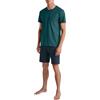 CALIDA Relax Essentials - Pigiama Corto da Uomo, in 100% Cotone Biologico, con Elastico in Vita, Coronet Blue., 46-48
