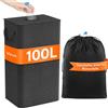 Lifewit 100L Conservazione Delle Bottiglie con Coperchio, Pattumiera Differenziata per Bottiglia Plastica Bottiglia Vetro, Raccolta Differenziata con Foro, Contenitore Pattumiera Cucina, Grigio Scuro