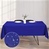 Kapwall Tovaglia blu, 137 x 280 cm, impermeabile, rettangolare, in poliestere e lino, lavabile in lavatrice, per tavolo da pranzo da 10 a 12 posti, per cucina, interni ed esterni.