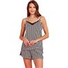 Noidinotte; more than pyjamas Noidinotte - Pigiama Donna Viscosa Elegance - L Panna Righe