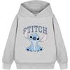Disney Lilo & Stitch Felpa con Cappuccio per Ragazze | Stitch College Felpa con Cappuccio a Maniche Corte Grigia | Abbigliamento Tendenza Collegiale | Regalo di Merchandise Accogliente