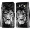 Mo-Somnus Cover per Samsung Galaxy J5 2016/ J510, Custodia in PU Pelle Magnetica Libro Flip Caso Antiurto Portafoglio [Supporto Stand] con Porta Carte e Cinturino da Polso Wallet Case (Leone)
